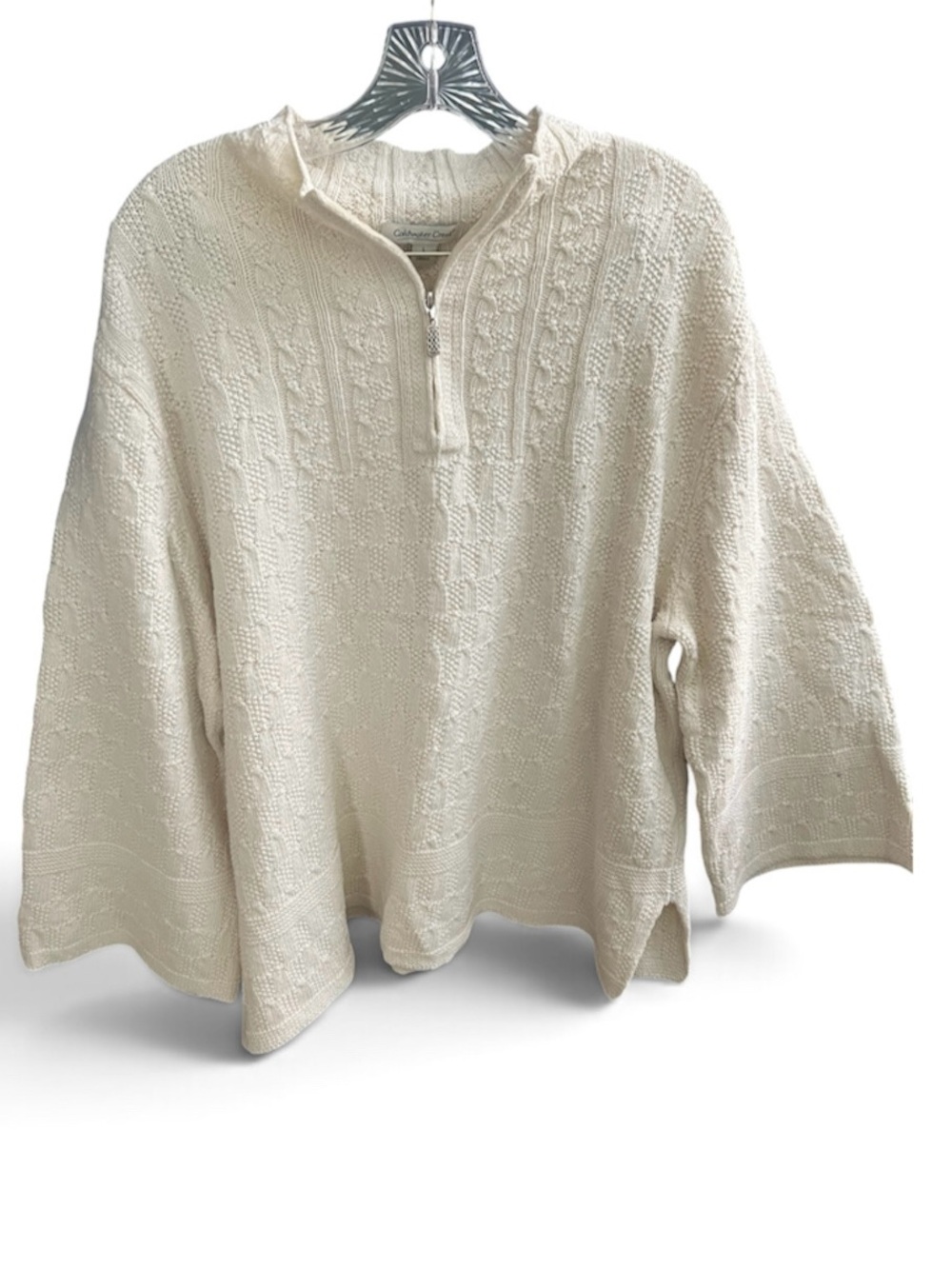 Womens Coldwater Creek Knit Half-Zip Pullover